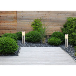 Luminosa Lighting Luminosa Xeloo Pir Outdoor Bollard Silver Glossy Ip44 1X E27 Dawn Dusk Sensor - thumbnail 4
