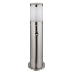 Luminosa Lighting Luminosa Xeloo Pir Outdoor Bollard Silver Glossy Ip44 1X E27 Dawn Dusk Sensor - thumbnail 2