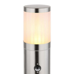 Luminosa Lighting Luminosa Xeloo Pir Outdoor Bollard Silver Glossy Ip44 1X E27 Dawn Dusk Sensor - thumbnail 3