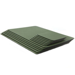 Lara-May Set Of 6 Olive Green Recycled Leather Placemats And 6 Leather Coasters - thumbnail 4