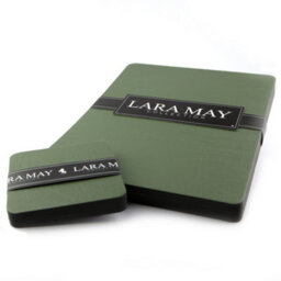 Lara-May Set Of 6 Olive Green Recycled Leather Placemats And 6 Leather Coasters - thumbnail 2