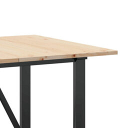 Berkfield Dining Table O-Frame 140X80X75 Cm Solid Wood Pine And Steel - thumbnail 7
