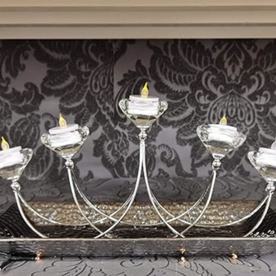 Biznest Diamonte Multi Tealight Holder Tealight 5 Candle Holder Decor Plate Home New