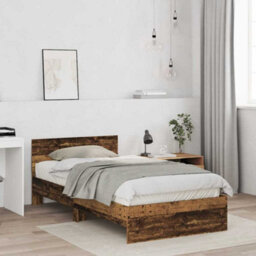 Berkfield Bed Frame With Headboard Old Wood 100 X 200 Cm Engineered Wood - thumbnail 5