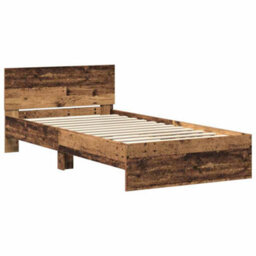 Berkfield Bed Frame With Headboard Old Wood 100 X 200 Cm Engineered Wood - thumbnail 2
