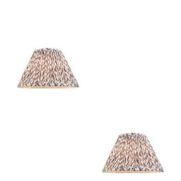 Loops Sophisticated Pearl Grey Tapered Cylinder Lamp Shades - 2 Pack 30Cm - thumbnail 1