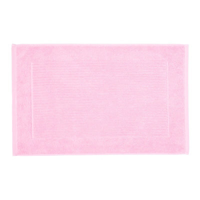 Homescapes Imperial Plain Cotton Pink Bath Mat - image 1