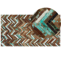 Beliani Rug Amasya Brown 80 X 150 Cm Leather