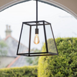 Geo Trapeze Metal And Glass Lantern Pendant Light - Se Home - thumbnail 2
