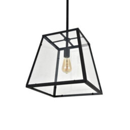 Geo Trapeze Metal And Glass Lantern Pendant Light - Se Home - thumbnail 4