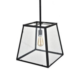 Geo Trapeze Metal And Glass Lantern Pendant Light - Se Home - thumbnail 1