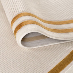 The Rugs Carmel Cream/gold Bordered Area Rug And Runner Non Shedding, Stain Resistant, Soft - thumbnail 3
