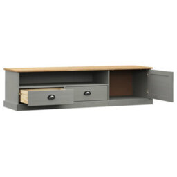 Berkfield Tv Cabinet Vigo Grey 156X40X40 Cm Solid Wood Pine - thumbnail 4