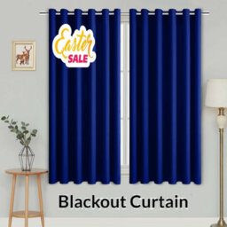 Ameha Navy Plain Curtain Blackout Thick Thermal Insulated Bedroom Kitchen 66'' X 54'' Curtain Pair With Tie Backs Pair - thumbnail 1