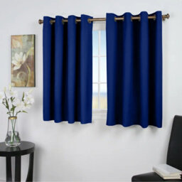 Ameha Navy Plain Curtain Blackout Thick Thermal Insulated Bedroom Kitchen 66'' X 54'' Curtain Pair With Tie Backs Pair - thumbnail 2