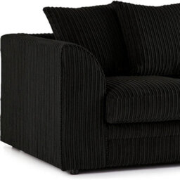 Palmas Jumbo Cord Fabric 5 Seater Right Hand Facing Corner Sofa Black - thumbnail 3