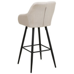 Beliani Set Of 2 Darien Bar Stools With Armrests & Footrest, Fabric, Light Beige - thumbnail 6