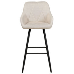 Beliani Set Of 2 Darien Bar Stools With Armrests & Footrest, Fabric, Light Beige - thumbnail 5