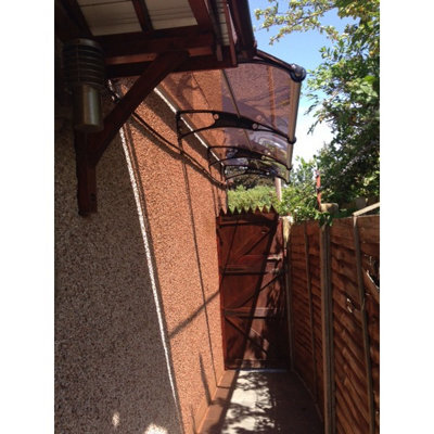 Canofix UK Canofix Door Canopy Pc 3500 Width X 1000 Projection (Black Bracket - Bronze Sheet) - image 1