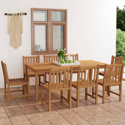 Berkfield 9 Piece Garden Dining Set Solid Teak Wood - image 1