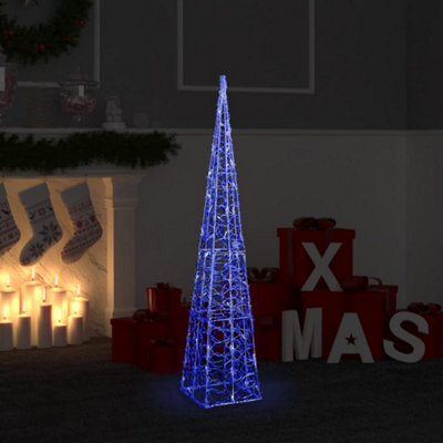 Berkfield Acrylic Decorative Led Light Cone Blue 120 Cm - image 1
