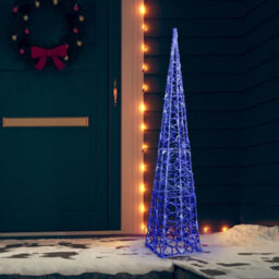 Berkfield Acrylic Decorative Led Light Cone Blue 120 Cm - thumbnail 3