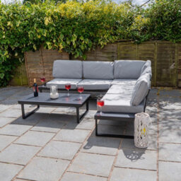 Jack Stonehouse Santorini 5 Seater Garden Sofa Set With Table - Large Modular L Shape Lounge Furniture Set For Patio, Decking - Grey - thumbnail 3
