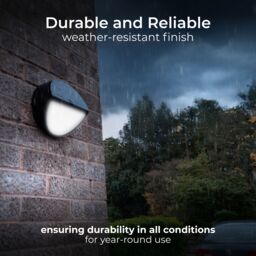 Luceco Carina Bulkhead Non-Adjustable Black Solar-Powered Led 5W Pir With Motion Sensor Round Outdoor Wall Light - thumbnail 5