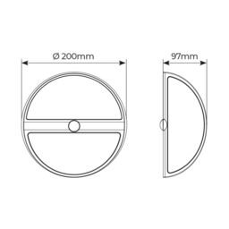 Luceco Carina Bulkhead Non-Adjustable Black Solar-Powered Led 5W Pir With Motion Sensor Round Outdoor Wall Light - thumbnail 9