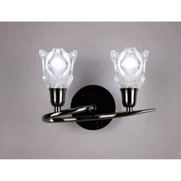 Luminosa Lighting Luminosa Amel Wall Lamp Switched 2 Light L1/sgu10, Black Chrome - thumbnail 2