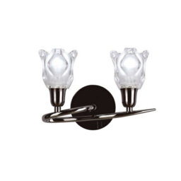 Luminosa Lighting Luminosa Amel Wall Lamp Switched 2 Light L1/sgu10, Black Chrome