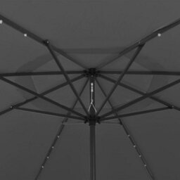 Berkfield Outdoor Parasol With Led Lights And Metal Pole 400 Cm Anthracite - thumbnail 4