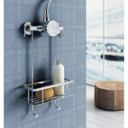 Smedbo Shower Basket Soap Caddy With Hanging Hooks For Shower Mixer - thumbnail 2