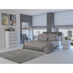 SquareBoxx Keaton Matt White 5 Drawer Tower Freestanding Chest Of Drawers (40 X 107.5 X 60Cm - D X H X W) - thumbnail 3
