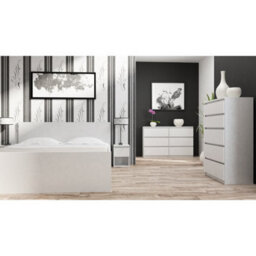 SquareBoxx Keaton Matt White 5 Drawer Tower Freestanding Chest Of Drawers (40 X 107.5 X 60Cm - D X H X W) - thumbnail 4