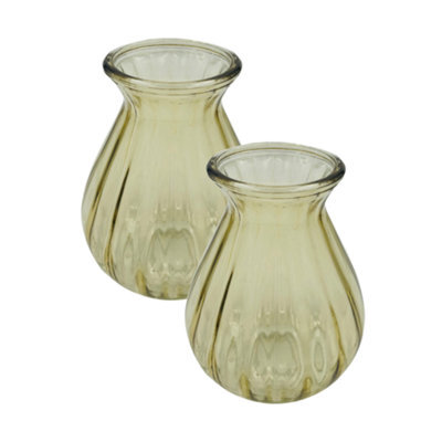 Pale Glass Medium Flute Vase Set Of 2 - Champagne - image 1