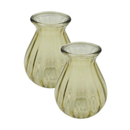 Pale Glass Medium Flute Vase Set Of 2 - Champagne - thumbnail 2