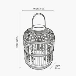 Pacific Lifestyle Large Natural Bamboo And Glass Lantern - thumbnail 8