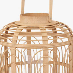 Pacific Lifestyle Large Natural Bamboo And Glass Lantern - thumbnail 4