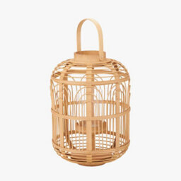 Pacific Lifestyle Large Natural Bamboo And Glass Lantern - thumbnail 3