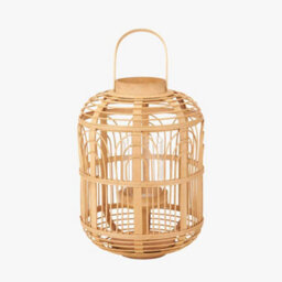 Pacific Lifestyle Large Natural Bamboo And Glass Lantern - thumbnail 2