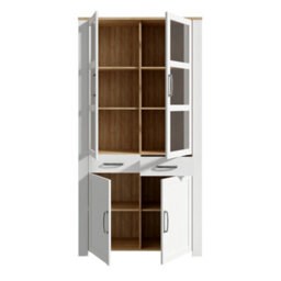 Furniture To Go Bohol Display Cabinet 4 Door 2 Drawer In Oak/white Inc Led Lighting - thumbnail 6