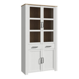 Furniture To Go Bohol Display Cabinet 4 Door 2 Drawer In Oak/white Inc Led Lighting - thumbnail 3