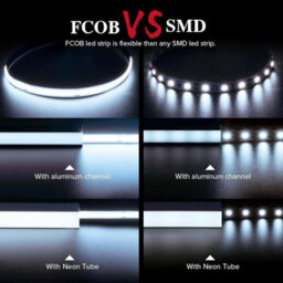 1M Warm White 12V Cob Led Strip Lights With 300 Leds/m 10W/m 1100Lm/m Cri 90-92 3000K Ultra Bright & Energy Efficient Lighting - thumbnail 5