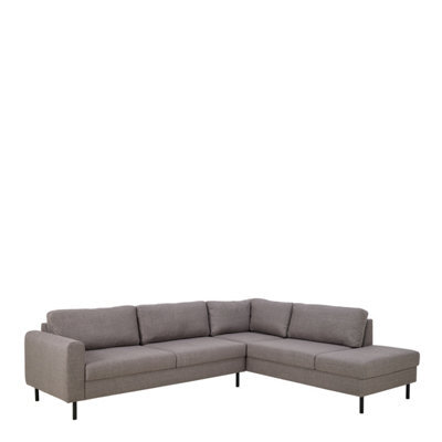 Furniture To Go Omaha Right Hand Facing Corner Sofa In Light Grey Brown Fabric - image 1