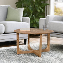 Nolan Natural Solid Mango Wood Round Coffee Table - thumbnail 7