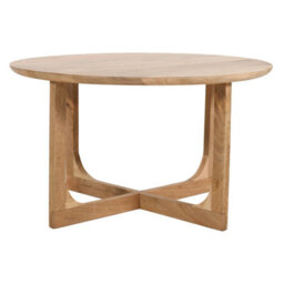 Nolan Natural Solid Mango Wood Round Coffee Table - thumbnail 3