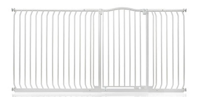 Bettacare Extra Tall Curved Top Dog Gate, 207Cm - 216Cm, Matt White, Extra Tall 100Cm In Height, Pressure Fit Pet Gate - image 1