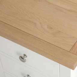 Farro White Bedside Table - Fully Assembled 3 Drawer Cabinet - By Roseland Furniture - thumbnail 5