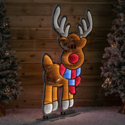 Samuel Alexander 1.20M X 1.9M Light Up Cute Christmas Reindeer Infinity Mirror Decoration With Multi-Coloured Leds - thumbnail 7